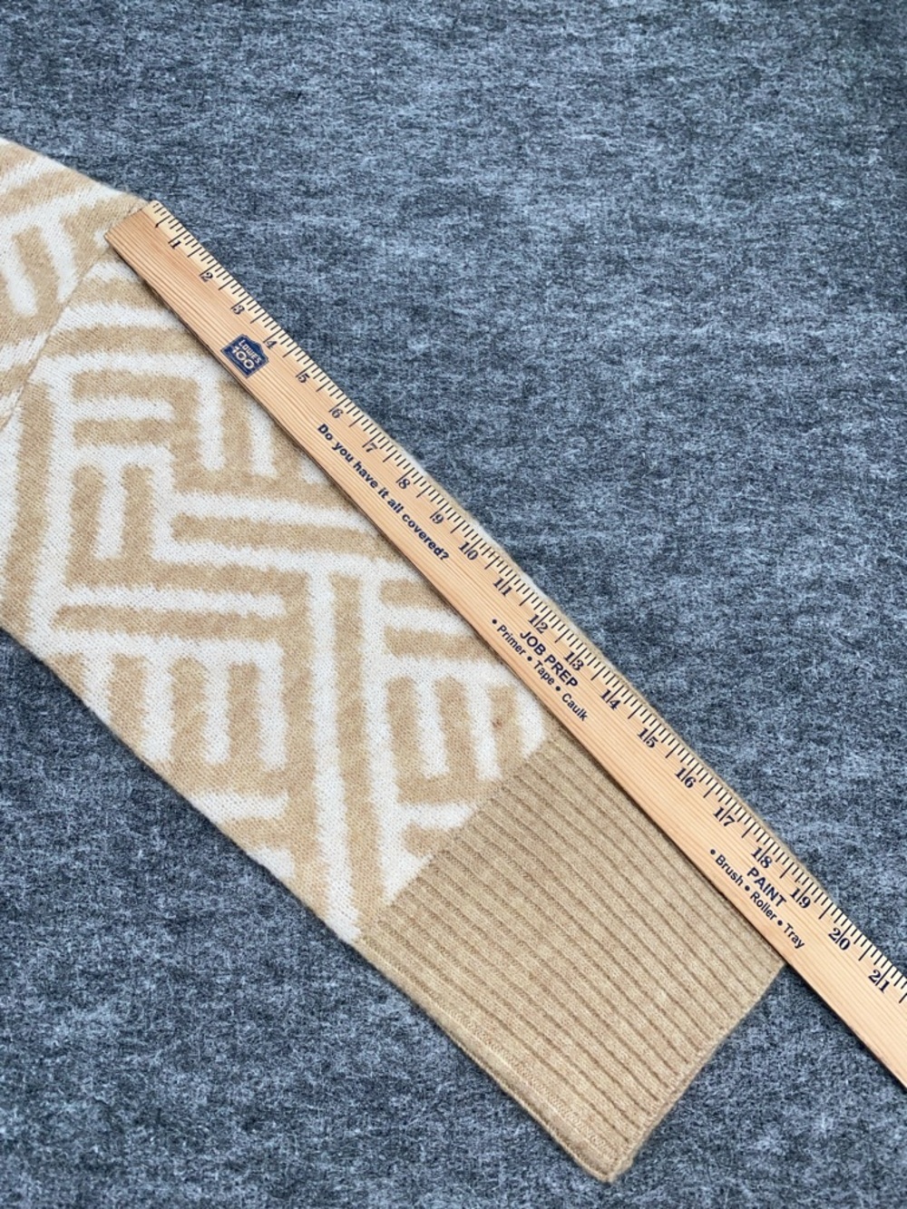 French Connection Martina Graphic Sweater Beige & Cream Patterned Crewneck Sz L - Picture 5 of 8